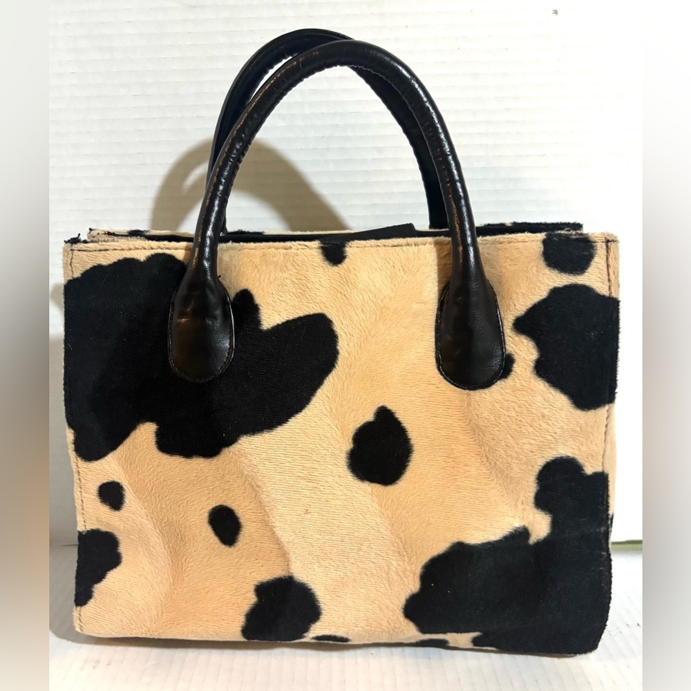 Vintage Elegant Cow Print faux fur Tote Bag